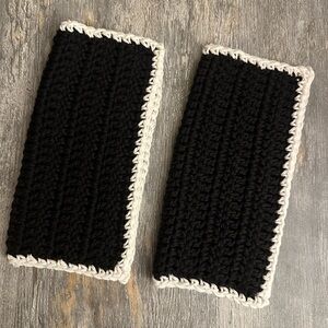 2 Black and White Crochet Dish Rags or Wahclothes